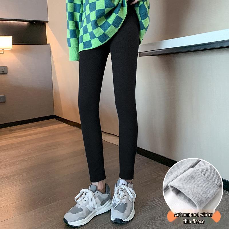 

Women s Thickened Lambswool Leggings, High Waist, Embroidered Waist, Fleece-Lined, Vertical Stripes, Warm Autumn/Winter Pants. L (Recommended 40-63kg)