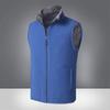 Men Winter Vest Sleeveless Stand Collar Solid Color Fleece Thick Keep Warm Plus Size Neck Protection Winter Waistcoat for Daily Wear