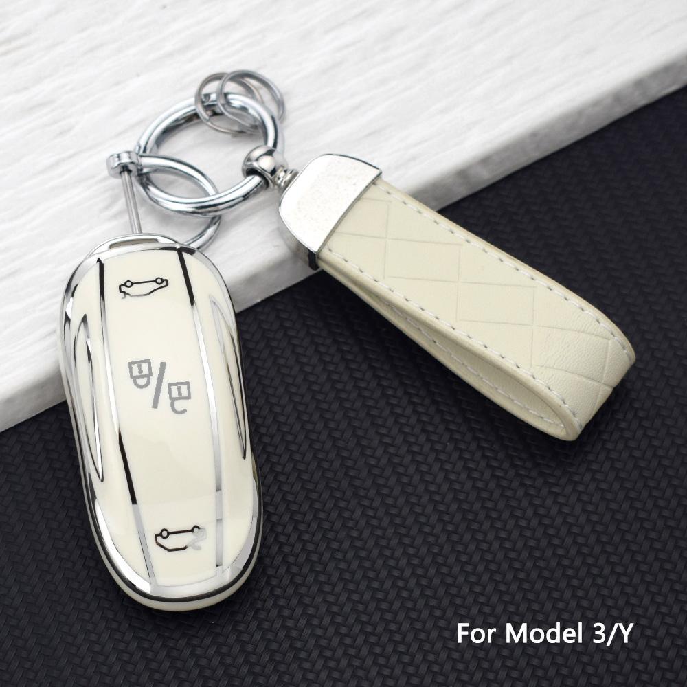 

Premium Soft TPU Smart Key Fob Protective Shell For Tesla Model 3 Model Y Model S Model X Key Fob Cover Key Chain Accessories