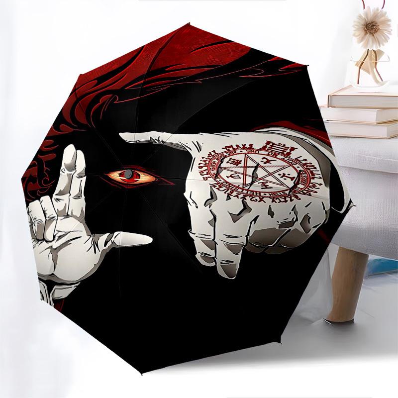 1pc Pentagram Symbolism Automatic Open Close Umbrella Windproof Canopy, Automatic Open Close Button10205