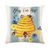 New Polyester Printed Home Pillow Cover Cute Little Bee Letter Sofa Cushion Cover Bedside Pillow Cover