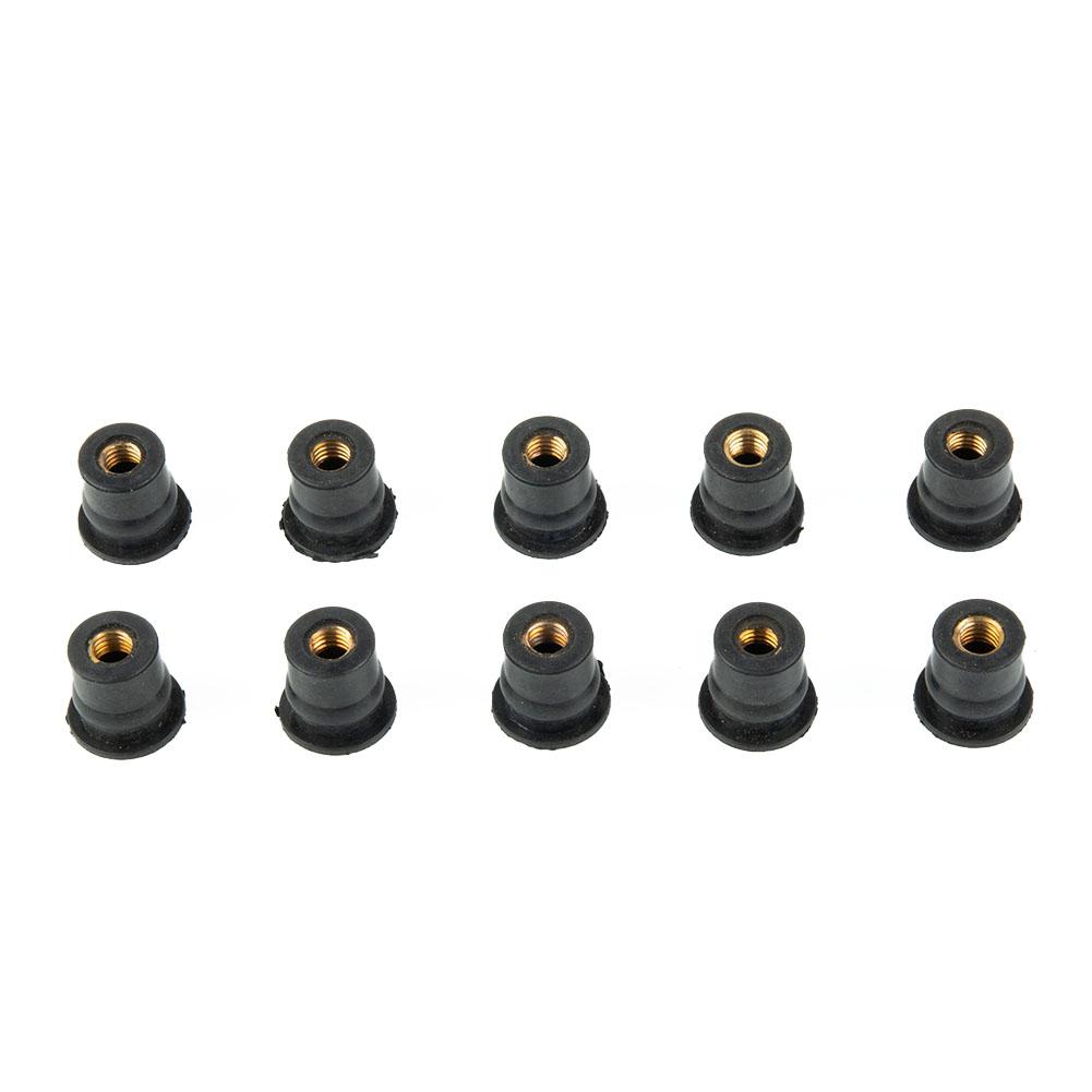 10PCS Motorcycle Windshield Rubber Nut M6 6mm Vibration Damper Panel Mounting For Most Windshields Part Accessories