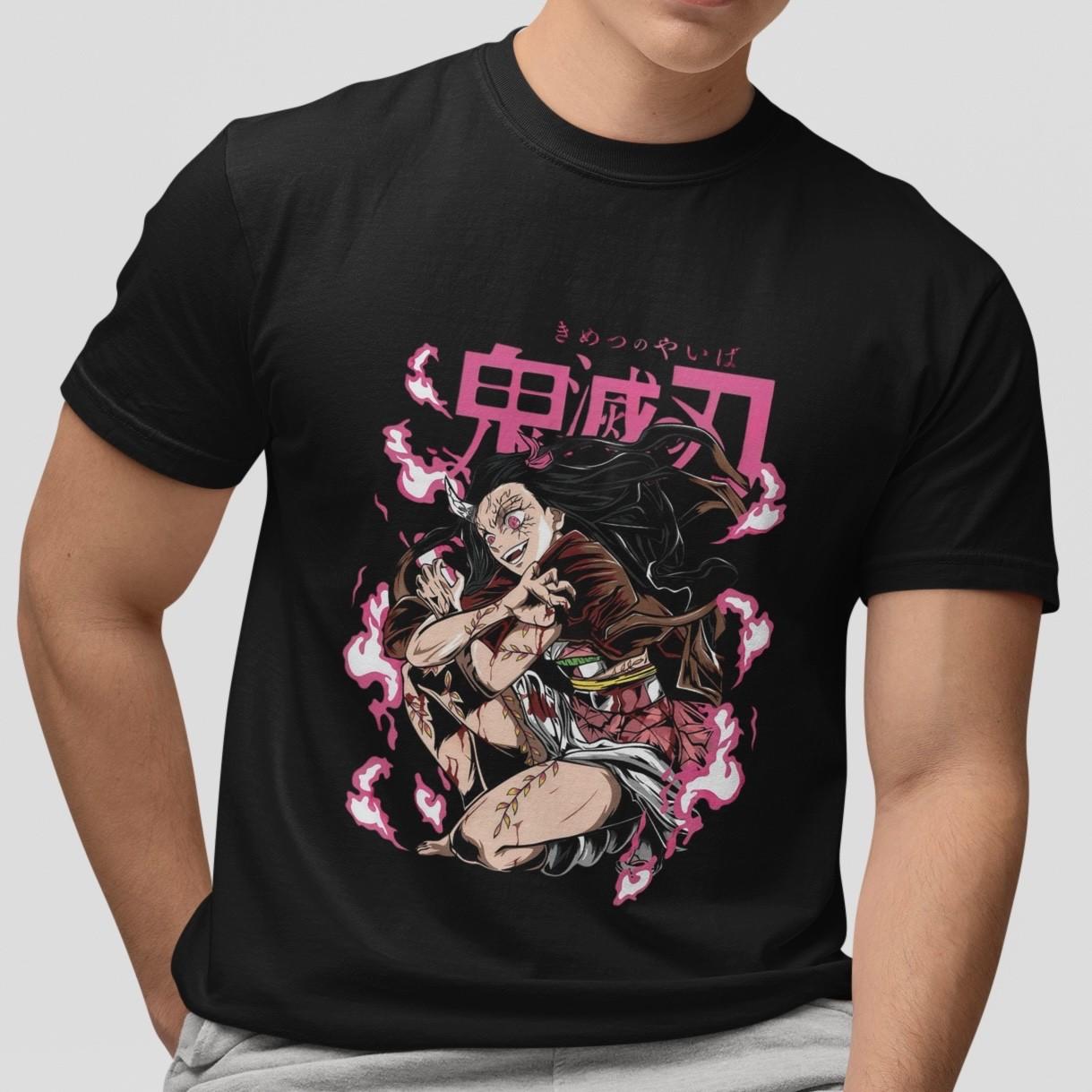 Demon Slayer Nezuko T-Shirt Anime Graphic Tee Kimetsu no Yaiba Design Unisex S