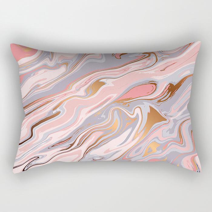 Ins Pink Geometric Waist Pillow Case Car Sofa Pillow Cushion Cover Pillow Case Pillow Case Pillow Case