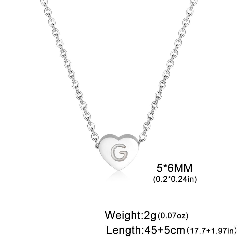 Love Heart Necklace Women Men Stainless Steel Jewelry A-Z 26 Letters Name Initials Pendant Couple Trend New Year Christmas Gifts