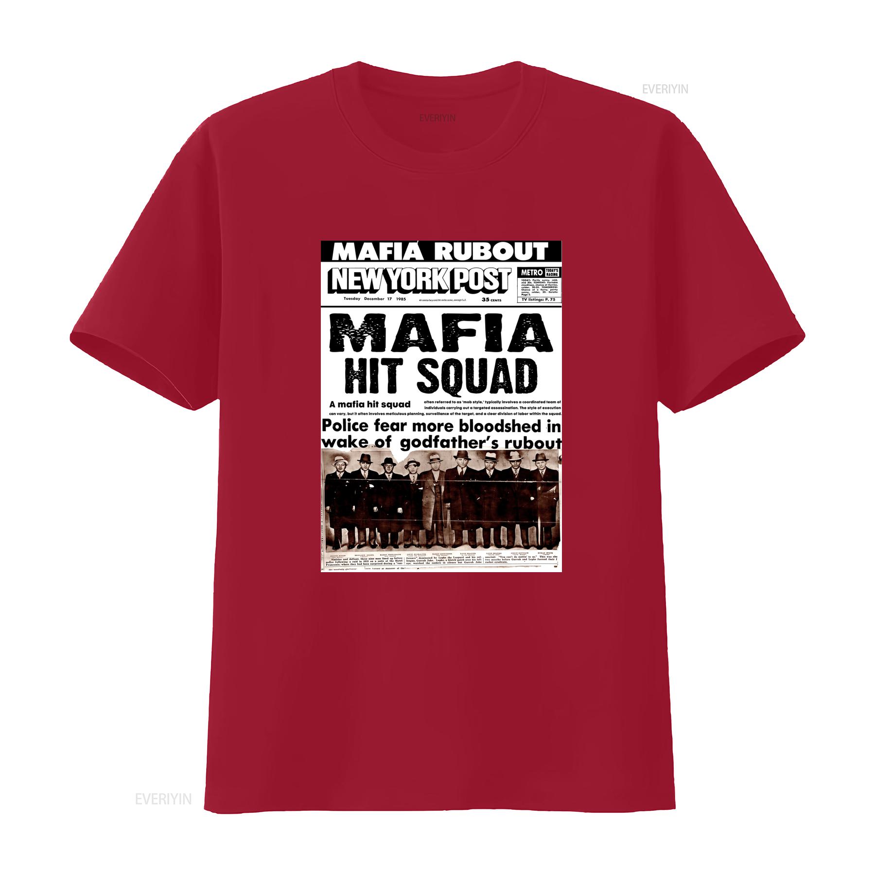 

Gangster Mafia Hit Squad T Shirt Urban Hip Hop Style for Mob Enthusiasts vintage Washed Casual streetwear Stylish Unisex Soft S