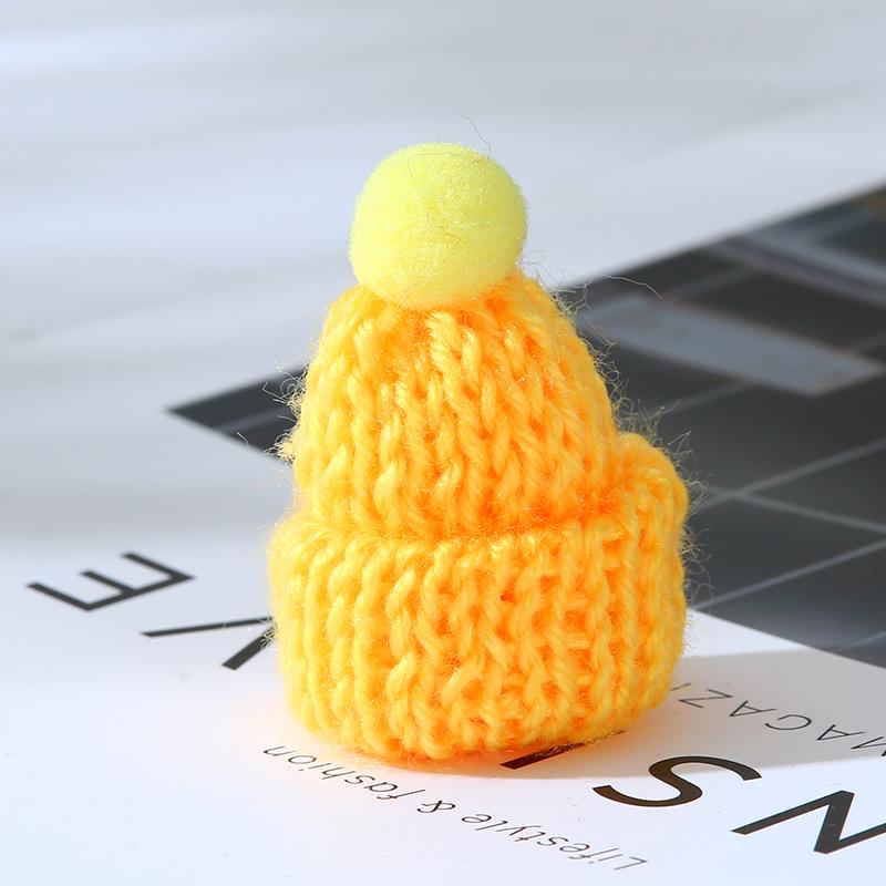 Korean Style Knitted Wool Hat with DIY Pompom Decoration - Mini Christmas Accessory