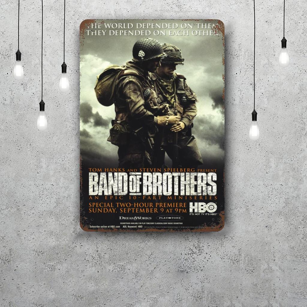 Band of Brothers Classic Poster Rusty Metal Plaque Retro Decorative Plate Bar Man Cave Garage Club Metal Sign Wall Decoration