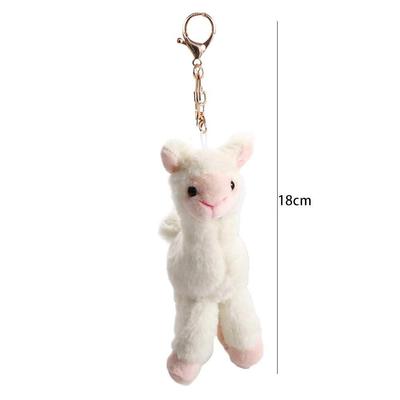 Soft Cute Handmade   Pendant Key Trinket  Gift Alpaca Keychain Sheep Key Ring Animal Keyring Stuffed  Keychain