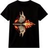 Dragon T Shirt Flaming Fire Mechanical Beast Fantasy Graphic Vintage Tee