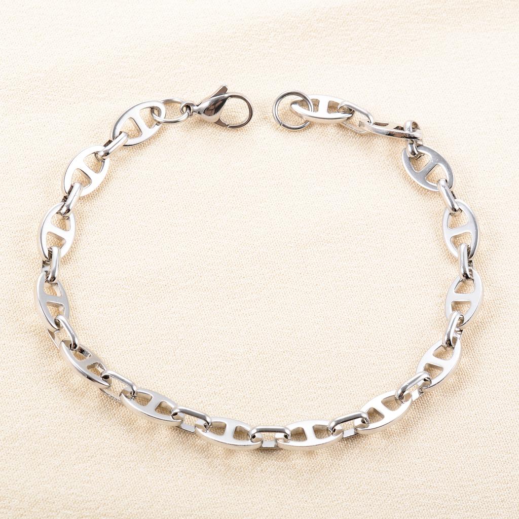 Cute Shape Stainless Steel Bracelet Link Hand Chain for Women Mens Hiphop Rock Punk Boy Wristband Anklet Bangle Metal Jewelry