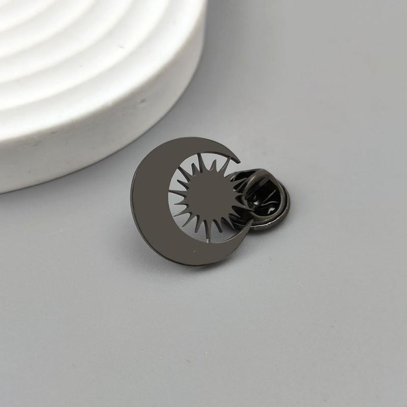 

Hollow Out Sun Moon Brooch Stainless Steel Material Manufacturer Direct Sales Men s Shirt Cufflink Accessories 18K
