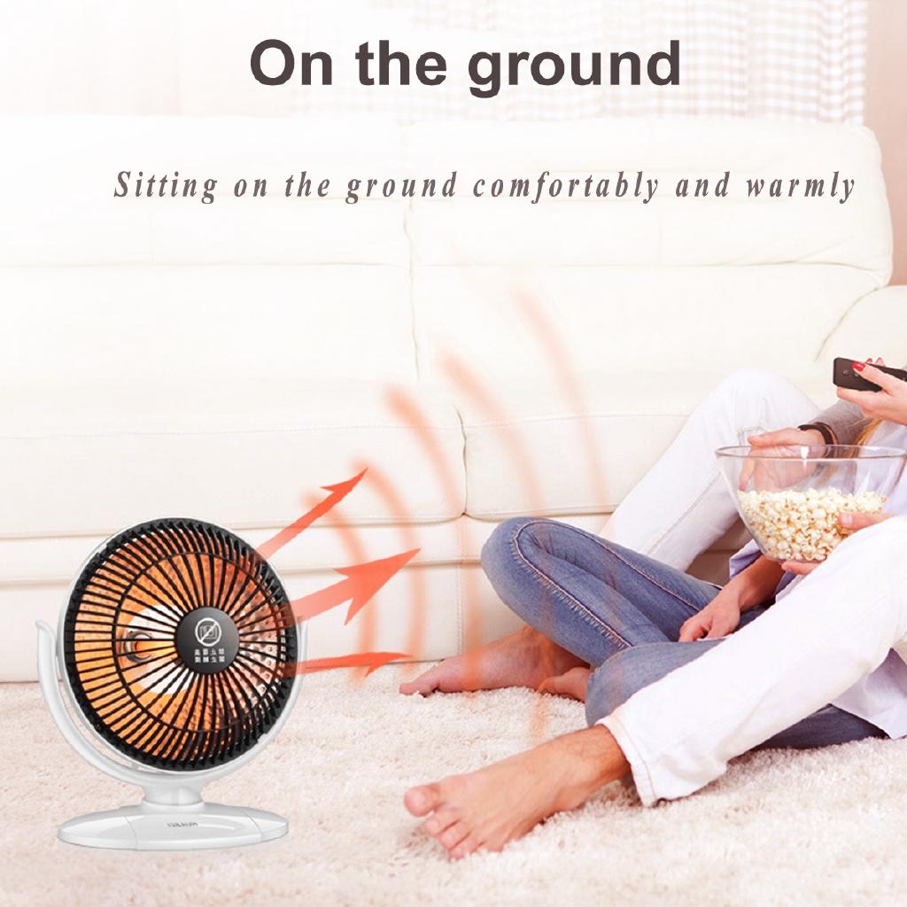 200W Hvit Mini Elektrisk Bærbar Kvartsluftvarmer Rom Kontor Oppvarming Varm Vifte Luftvarmer Vinter
