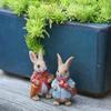 Cute Pastoral Bunny Ornaments Rabbit Potted Ornaments New Resin Crafts Balcony