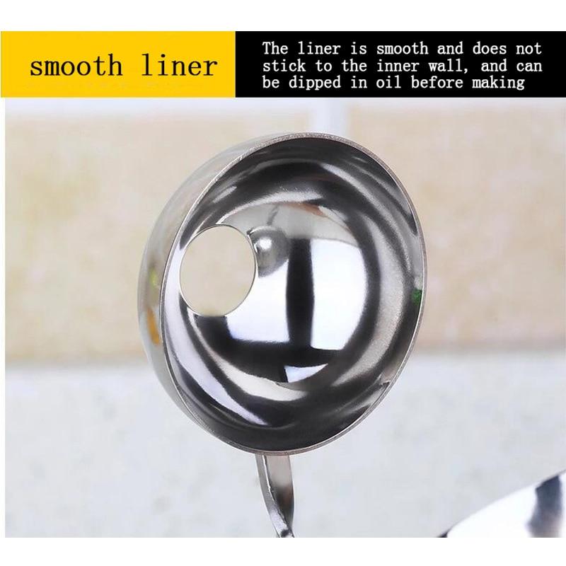 1 Sada Formičky na masové kuličky, rybí kuličky, krevetové kuličky, kulaté formičky na rýžové kuličky z nerezové oceli, snadno se čistí, kuchyňské pomůcky