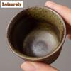 2pc/lot Kiln Change Red Old Rock Mud Horseshoe Teacup Handmade Tea Bowl Single Cups Smelling Cup Jianzhan Master Cups Tea 45ml