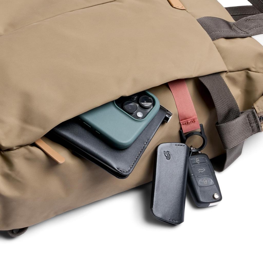 Bellroy Tokyo Totepack, Water-Resistant Woven Fabric Convertible Backpack & Tote Bag - Khaki