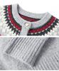 Women's Fair Isle Jacquard Knit Wool Cardigan Coat - Warm Button Sweater for Autumn/Winter