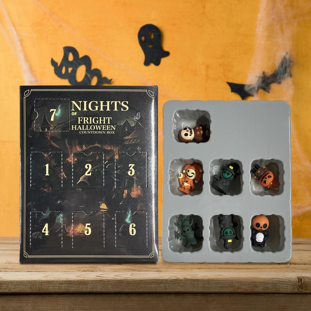 2025 Halloween Adventskalender 7/15/31-Tage Halloween Countdown Kalender mit Sammel-Gruselfiguren Geschenkbox Halloween Geschenk