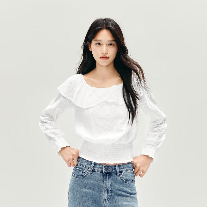 Semir Women's Embroidered Off-Shoulder Ruffle Blouse