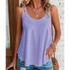 T Shirt Women Sleeveless Knit Tank Top With Round Neck For Casual Streetwear