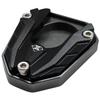 Saariselkä Side Stand Plate, Motorcycle End Pad, Universal Adapter, Aluminum Base, Touring, Lightweight, Extended, for NINJA250/Z250 (Black)
