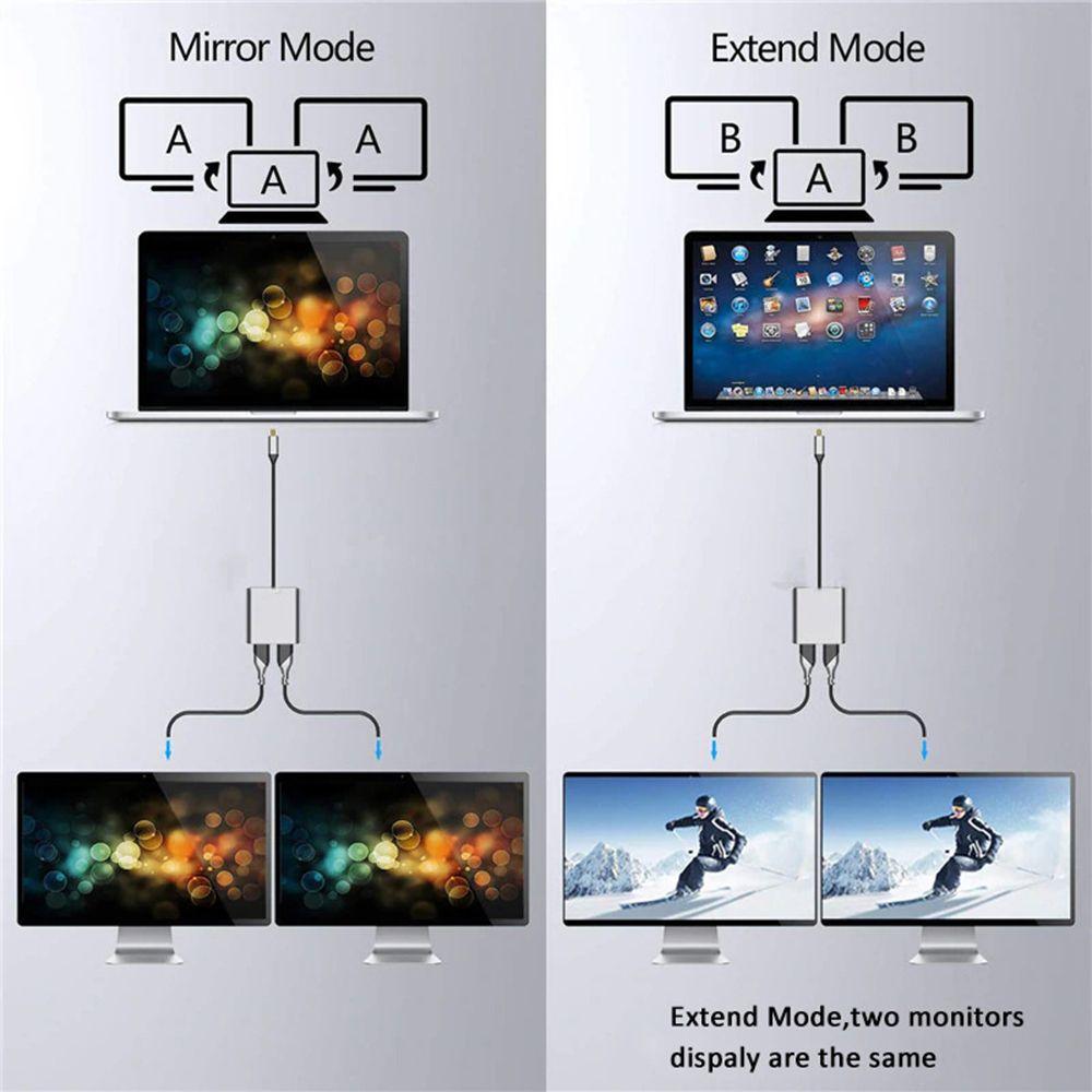 Laptop USB 3.0 Adapter Screen Expansion Type-C to Dual HDMI Docking Station USB C Hub