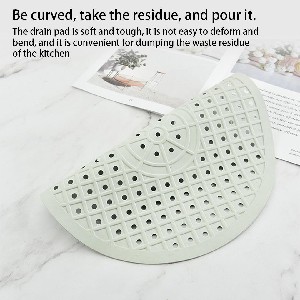 Kitchen Rubber Sink Drain Mat Heat Resistant Home Table Dish Protector Tableware Food Residue Drainer Hollow Pad Supplies