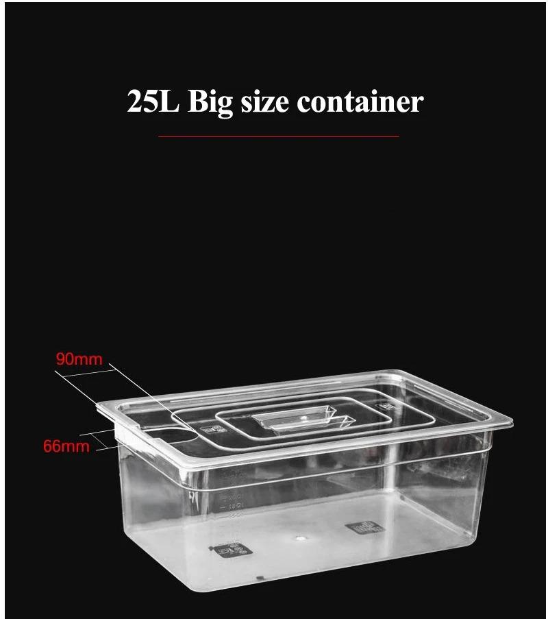 25L BPA-vrije Sous Vide Kookcontainer met Deksel - Hittebestendig voor Precieze Maaltijden op Lage Temperatuur (Past op de meeste dompelcirculators)