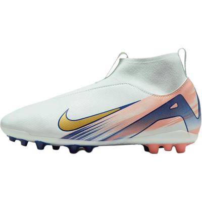 Anti-Kick Cushioning Mid-Top Kids' Soccer Shoes White Red Kids' Sneakers FZ1606-300