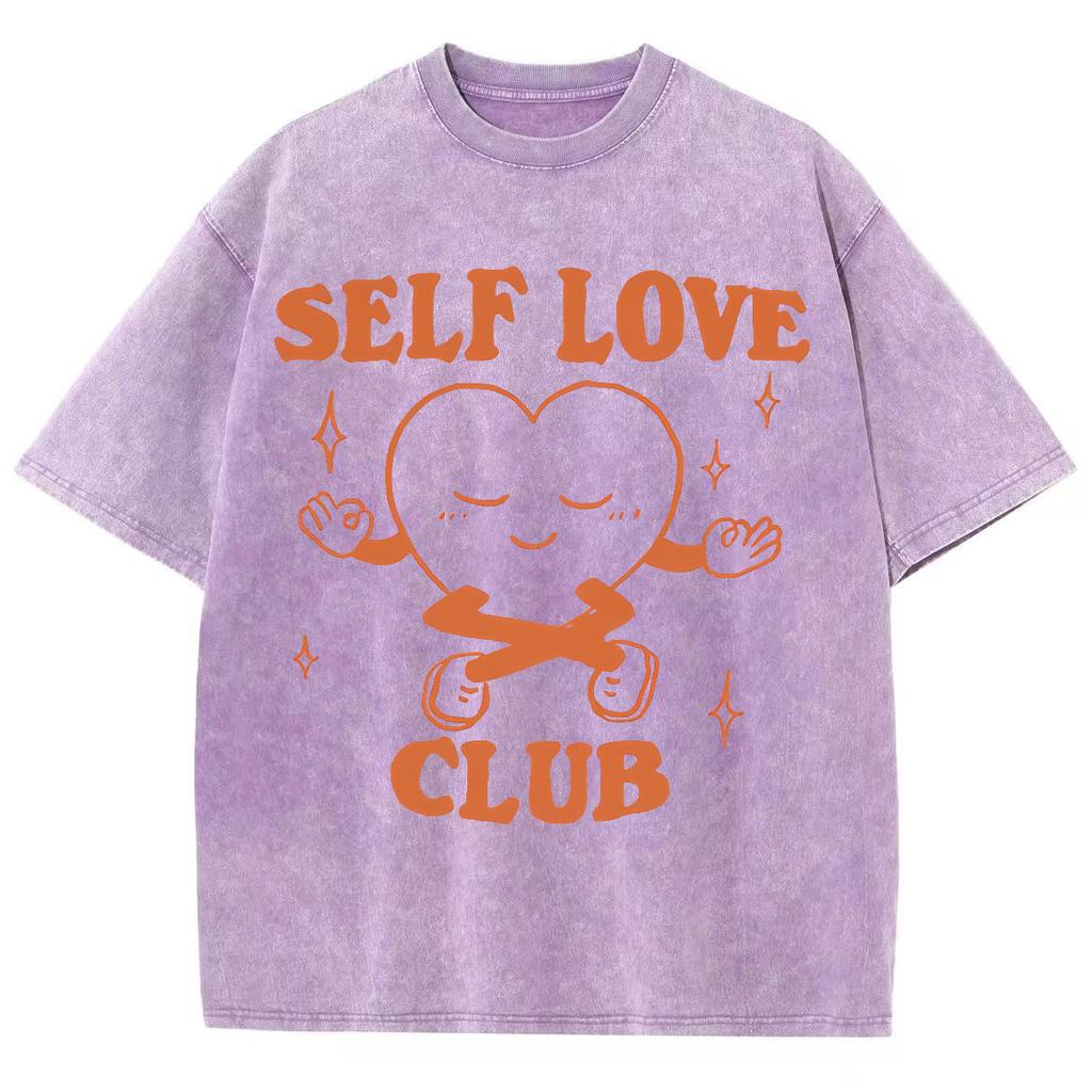 Vintage Style Heart Letter Print Women's Cotton T-Shirt High Quality Oversized Unisex Short Sleeve Casual Tees