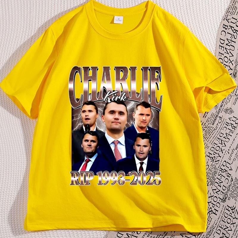 Charlie Kirk Bedrucktes Grafik-T-Shirt Kurzarm Charlie Kirk Rip 19932025 T-Shirt Lustiges Vintage-T-Shirt Unisexs Designer-Kleidung