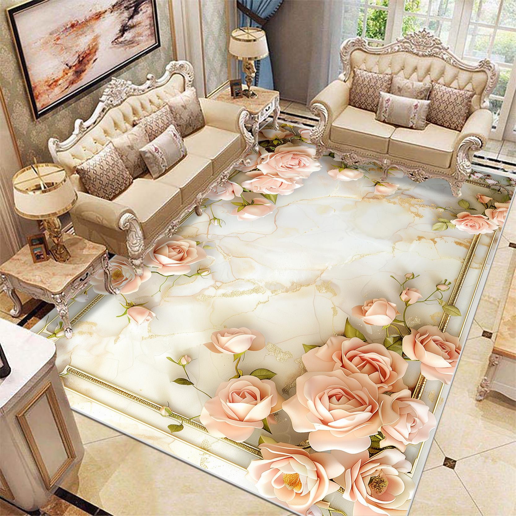 

Ковер с цветами в европейском стиле, мягкие ковры для дивана в гостиной, роскошный декор для спальни, прикроватный коврик, коврики для пола в большой комнате, гардеробной, лаунже 60*90cm