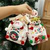 Santa Claus Christmas Eve Snack Packaging Bag Elk Snowman Reusable Christmas Wrapping Bags Drawstring Tote Bag