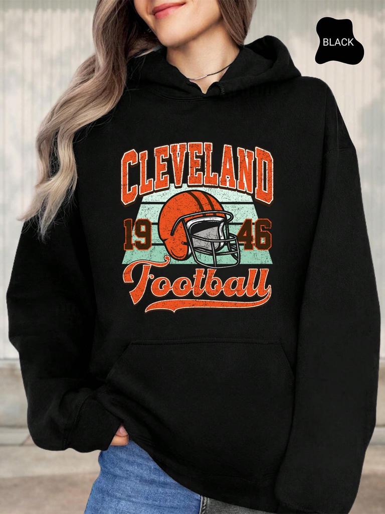 Cleveland Football Hoodie Unisex Pullover, Casual Sportswear, Gift For Football Fans, Team Apparel, Cozy Sweatshirt
