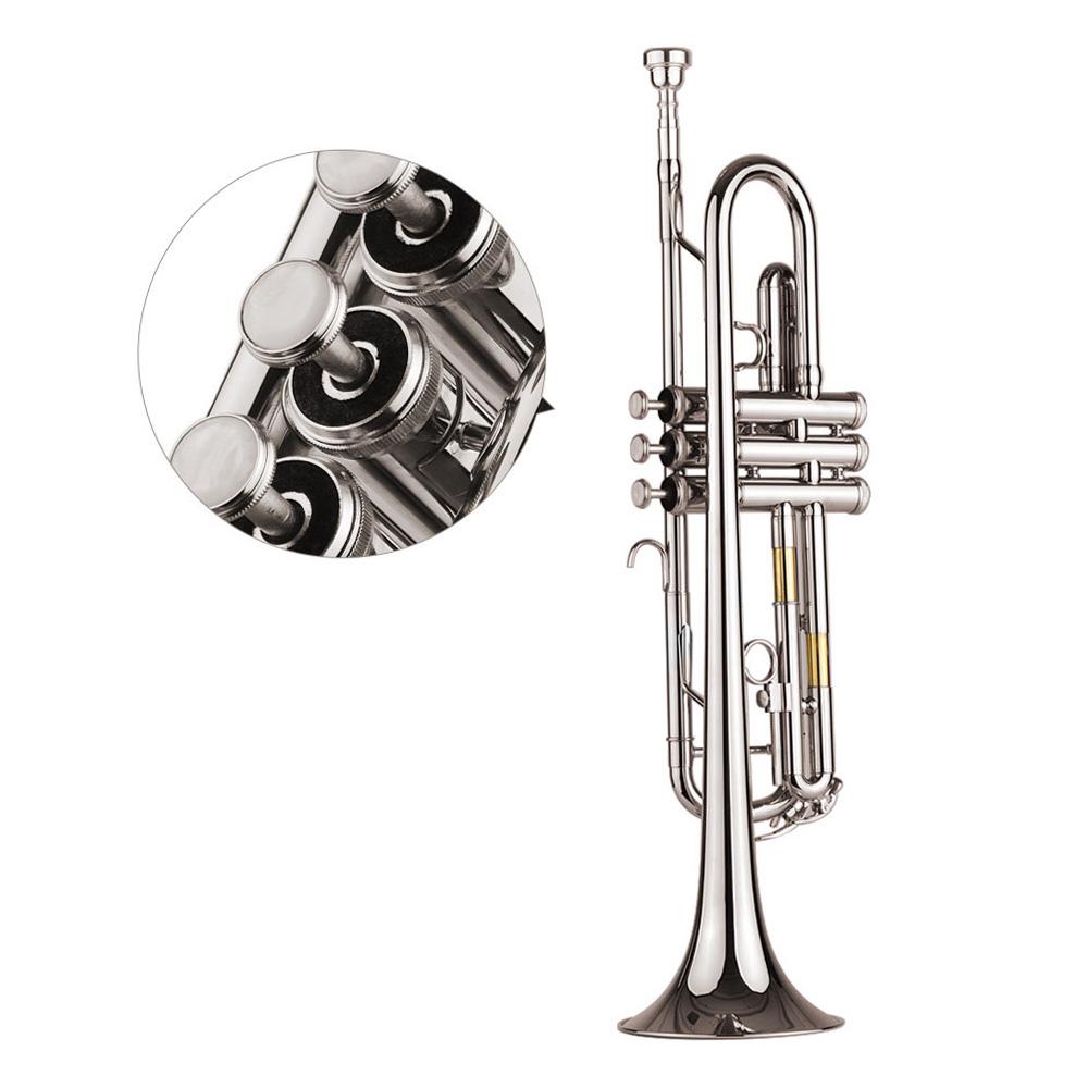 Standard Bb Trumpet Brass Material Nickle Plated Wind Instrument with Mouthpiece Carry Bag Gloves Cleaning Cloth