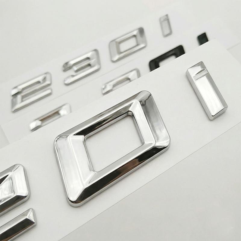 3D Glossy Black Chrome 220i 230i Emblem Badge Letter Rear Trunk Decal Sticker For BMW 2 Series F22 G42 Car Styling Accessories xs8