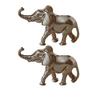 1 Pair Brass Elephant Figurine Carving Golden Elephant Statue Metal Animal Sculpture