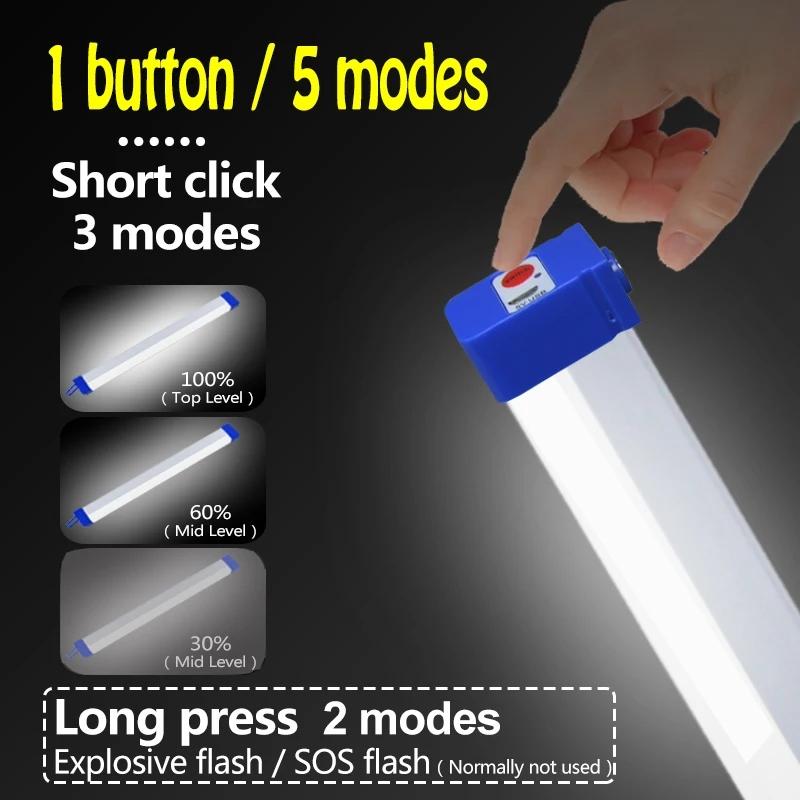 LED wiederaufladbare Lampe Tube USB 5V Notlicht Camping magnetische tragbare Beleuchtung Nachtmarkt Outdoor Fahrzeug Hard Strip