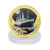 Titanic, vrakscen, färg, relief, hantverk minnesmynt, presentval, prydnader, Romantisk Kärlek Minnesmynt