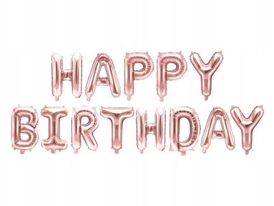 Foil Balloon Happy Birthday,340X35Cm,Rose Gold