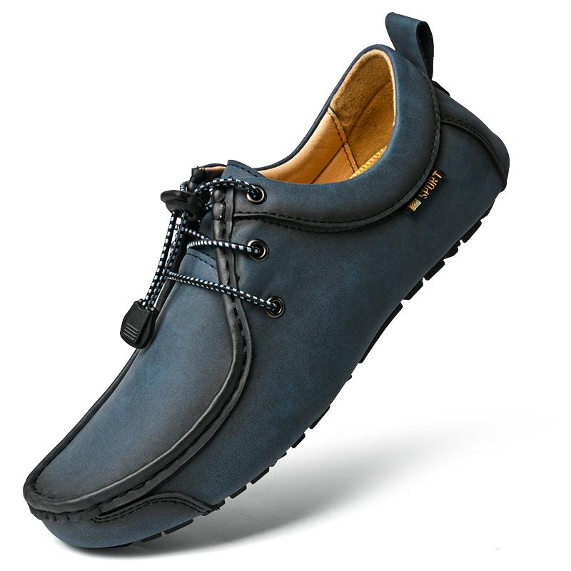 Handgefertigte Lässige Lederschuhe Herren Loafer Bequeme Mokassins Herren Flache Schuhe Übergröße 47 Leder Herrenschuhe