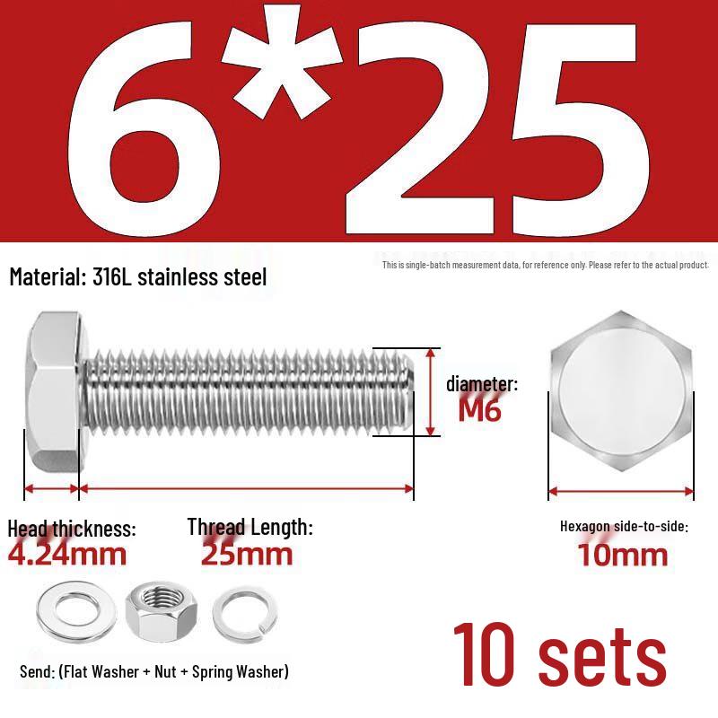 Yi Shuxiang A4-70 Stainless Steel Hexagon Head Bolt & Nut Sets