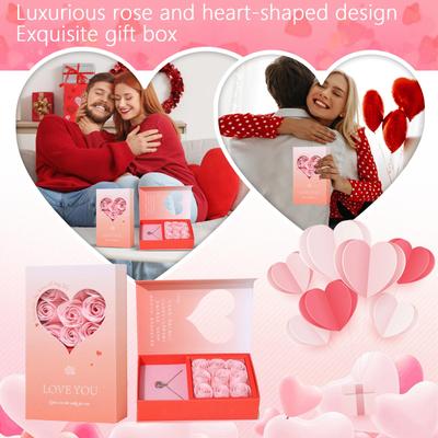 Elegant  Gift Box - Luxury Rose & Heart Design For Valentine's Day
