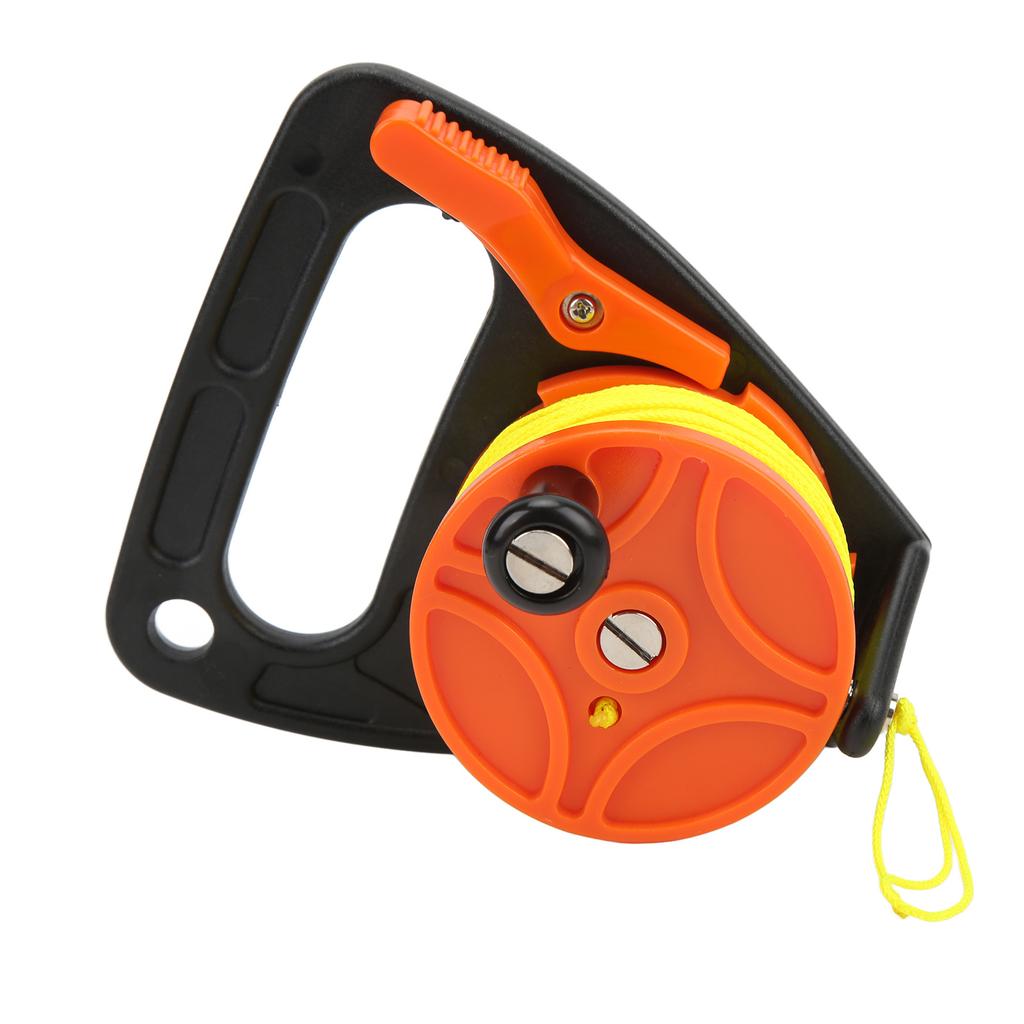 Portable Diving Handle Reel Scuba Diving Reel with Thumb Stopper for Snorkeling Underwater Water Sports 46m Yellow