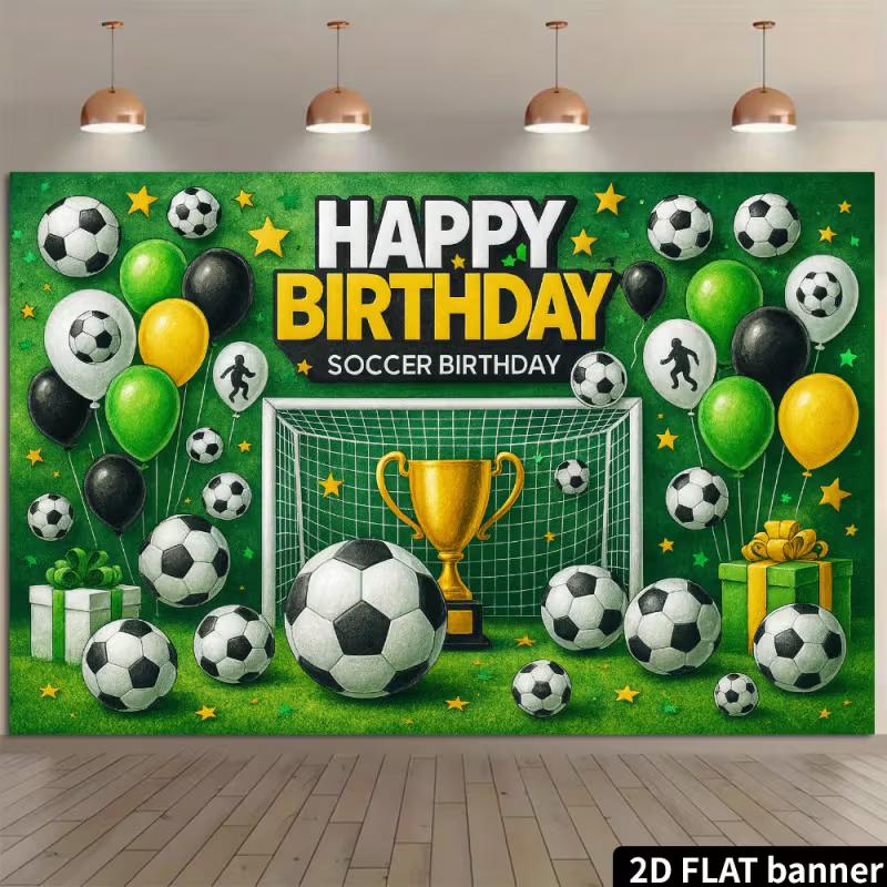 Football Theme Birthday Backdrop Banner,Suitable for Football-themed Birthday Parties.