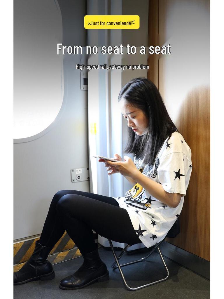 Compact Folding Outdoor Stool for Fishing, Travel, and Queuing