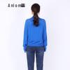 Anlom Women's Nordic Blue High-Neck Wool Knit Sweater