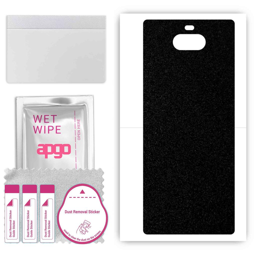 apgo Protective Skin Sticker for the back compatible with Sony Xperia 8, Wrap Film, Foil, Vinyl - Pattern Matte Black