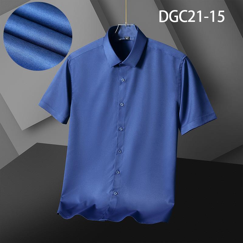 Men Short Sleeve Slim Fit Wrinkle Resistant Business Casual Summer Shirt